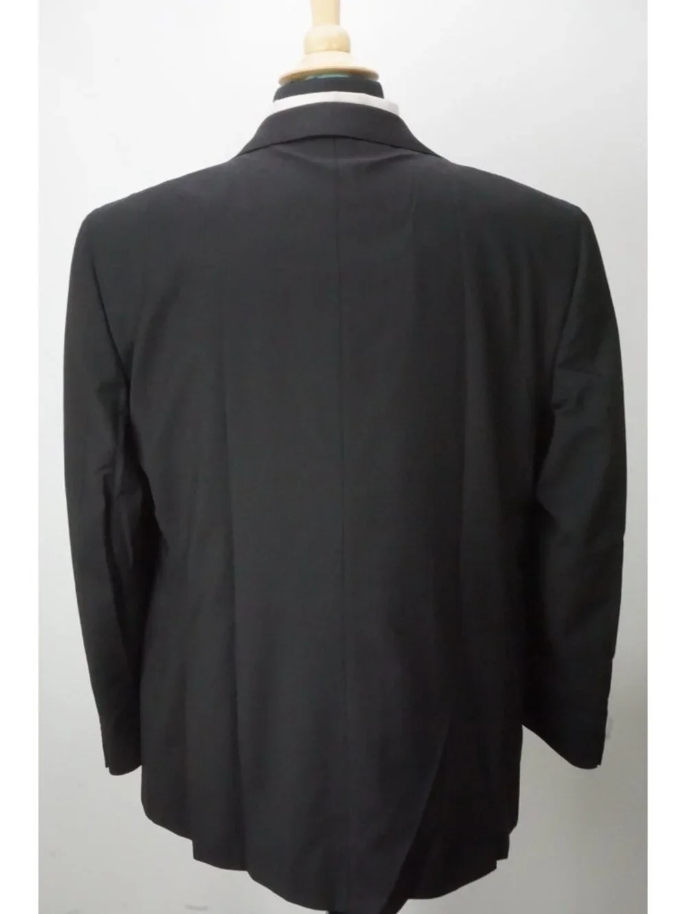 Tagliatore Solid Black Wool 2 Pc Suit Jacket Pants Sz 44R US 54EU NEW